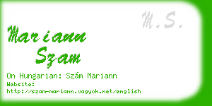 mariann szam business card
